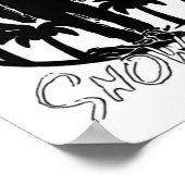 Snowfall Sunset Chopper Schwarz-weiß Sticker Poster (Ecke)