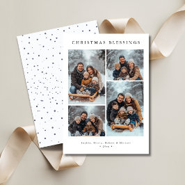 Snowfall Typografie Weihnachts-Segnung Foto Feiertagskarte