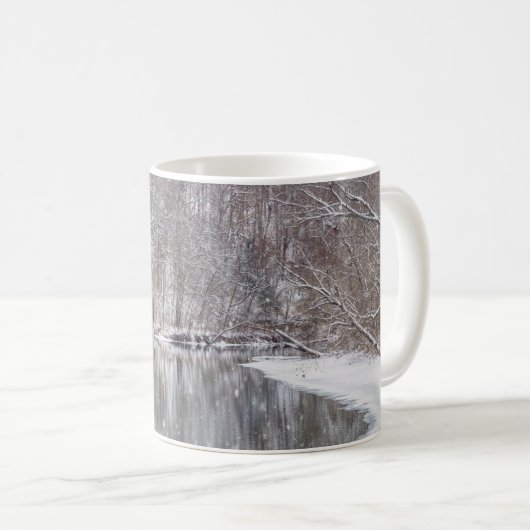 Snowfall über den Finley River Kaffeetasse (VorderseiteRechts)