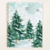 Snowfall Whispers – Winter Forest Notebook Planer (Vorderseite)