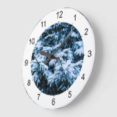 Snowfall Winter Christmas Tree Große Wanduhr (Winkel)