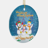 SnowFamily - Weihnachten und Neues Jahr Keramik Ornament (Rechts)