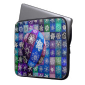 Snowfänger Schneeflocke-Temperatur-Quilt Laptopschutzhülle (Vorderseite Links)