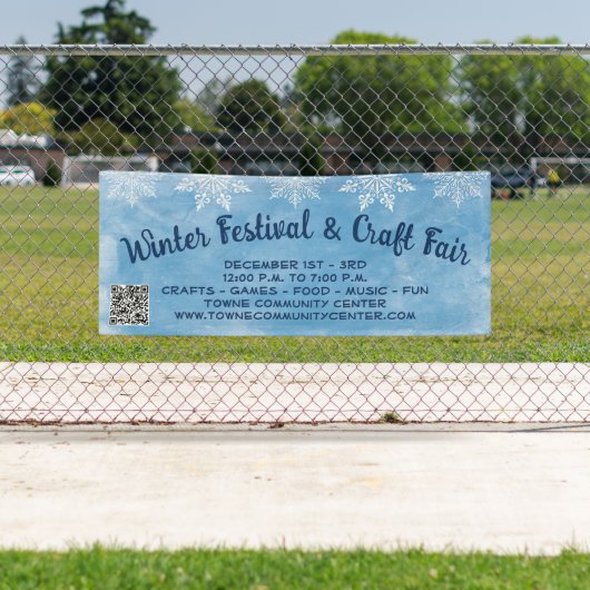 Snowflags Blue QR Code Schifffahrtsgesellschaft Lu Banner (Insitu)