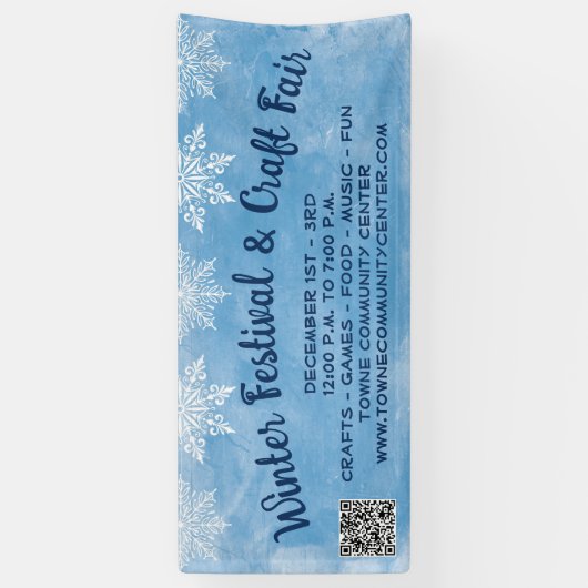 Snowflags Blue QR Code Schifffahrtsgesellschaft Lu Banner (Vertikal)