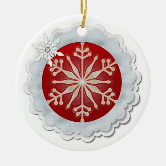 Snowflakdesign Keramikornament (Vorne)