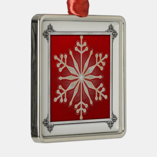 Snowflakdesign Silbernes Ornament (Rechts)