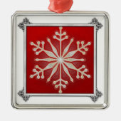 Snowflakdesign Silbernes Ornament (Vorne)