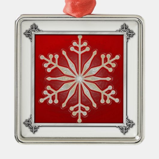 Snowflakdesign Silbernes Ornament (Vorne)