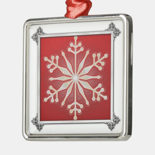 Snowflakdesign Silbernes Ornament (Links)