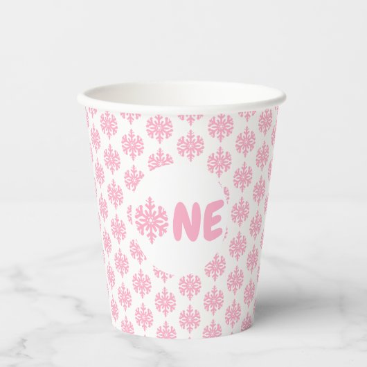 Snowflake 1. Geburtstag Pappbecher (Vorderseite)