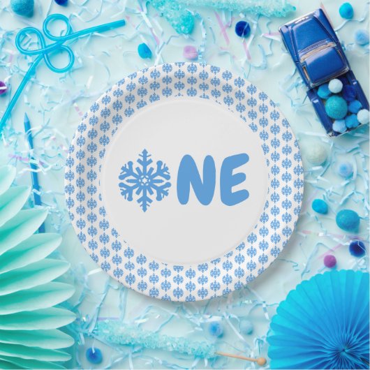 Snowflake 1. Geburtstag Pappteller (Party)