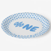 Snowflake 1. Geburtstag Pappteller (Schrägansicht)