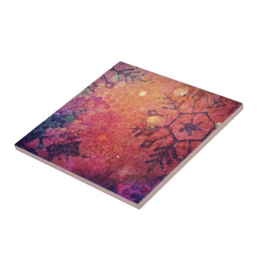 Snowflake Abstrakt Mixed Media Fliese (Seite)