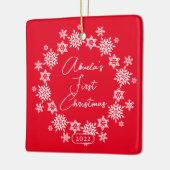 Snowflake Abuelas erste Weihnachten Keramikornament (Links)