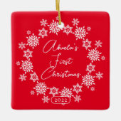 Snowflake Abuelas erste Weihnachten Keramikornament (Vorderseite)