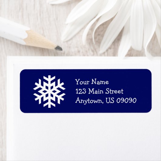 Snowflake Address Label B (Navy Blue) (Insitu)