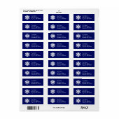 Snowflake Address Label B (Navy Blue) (Vorne)