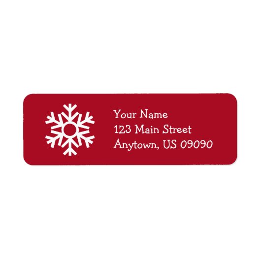 Snowflake Address Label C (Burgandy) (Vorne)