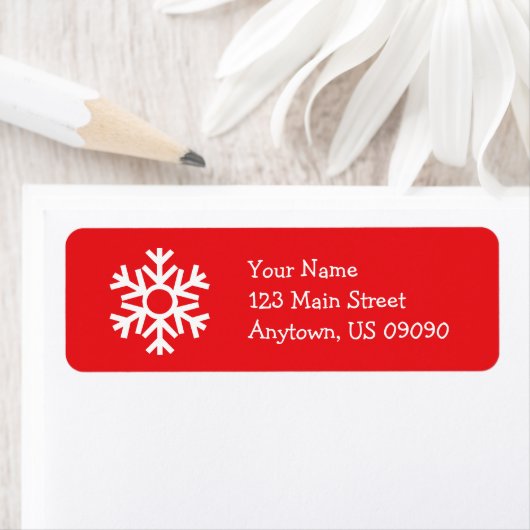 Snowflake Address Label C (rot) (Insitu)