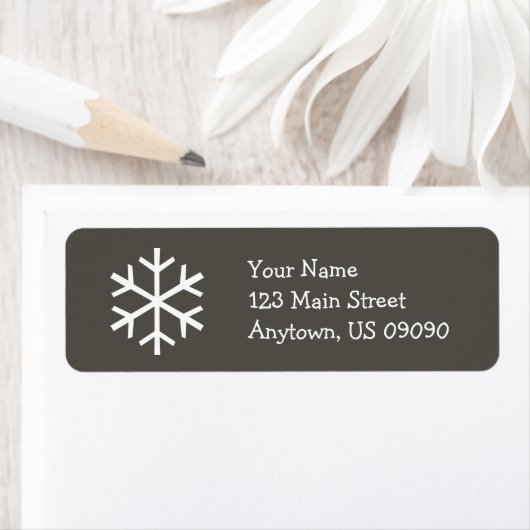 Snowflake Address Label D (dunkelgrau) (Insitu)