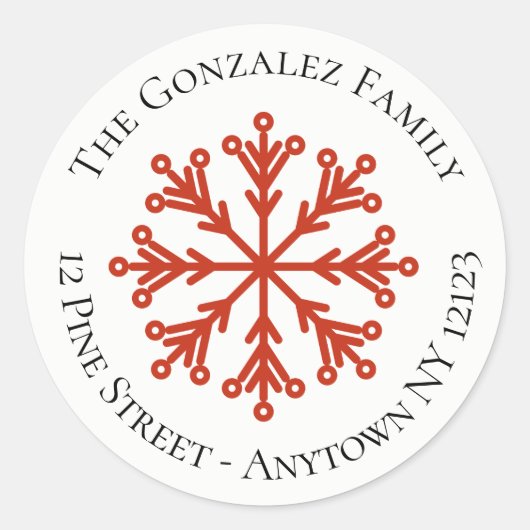 Snowflake Address Sticker (Vorderseite)