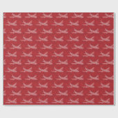 Snowflake Airplane on red. Geschenkpapier (Flach)