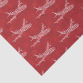 Snowflake Airplane on red. Seidenpapier (Detail)