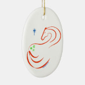 Snowflake Appaloosa horse Christmas ornament oval (Rechts)