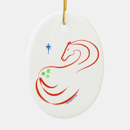 Snowflake Appaloosa horse Christmas ornament oval (Vorne)