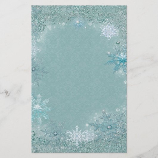 Snowflake Aqua Frost Briefpapier (Vorderseite)