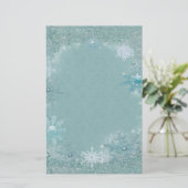 Snowflake Aqua Frost Briefpapier (Stehend Vorderseite)
