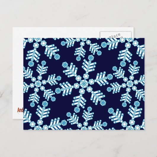 Snowflake Art Deco Muster Postkarte (Vorne/Hinten)