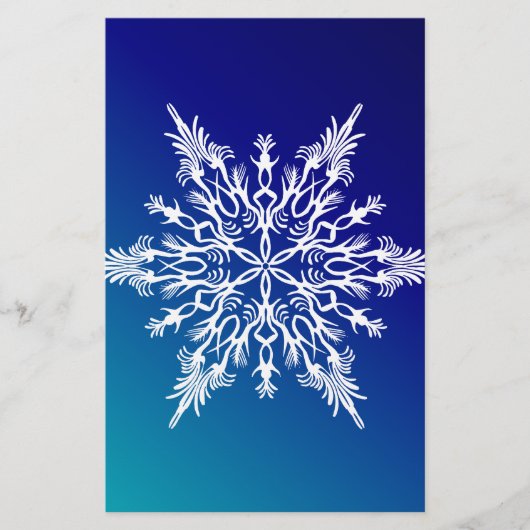 SNOWFLAKE auf blau Briefpapier (Vorderseite)