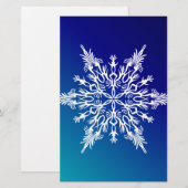 SNOWFLAKE auf blau Briefpapier (Vorne/Hinten)