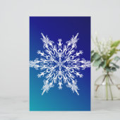 SNOWFLAKE auf blau Briefpapier (Stehend Vorderseite)