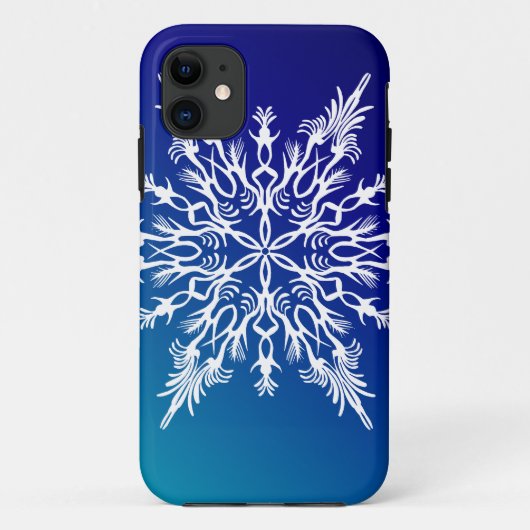 SNOWFLAKE auf blau Case-Mate iPhone Hülle (Rückseite)