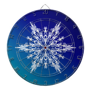 SNOWFLAKE auf blau Dartscheibe