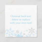 Snowflake Baby Boy Dusche Gefallen Tag Blue Silver (Rückseite)