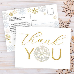 Snowflake Baby Dusche Danke Postcard Postkarte