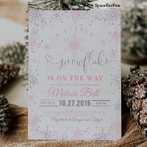 Snowflake Baby Dusche Einladung ein wenig ist auf