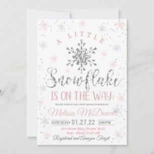 Snowflake Baby Dusche Einladung Thema ein wenig