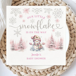 Snowflake Baby Dusche Rosa Girl Paper Napkin Serviette