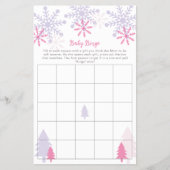 Snowflake Baby Dusche Winter Bingo Spiel Aktivität Flyer (Vorne)