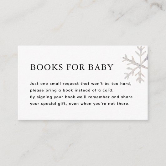 Snowflake Baby Es ist kalt draußen Bücher für Baby Begleitkarte (Vorderseite)