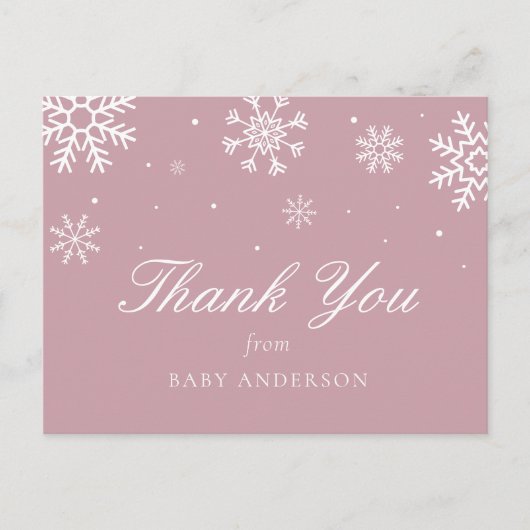 Snowflake Baby Es ist kalt draußen Danke Postkarte (Vorderseite)