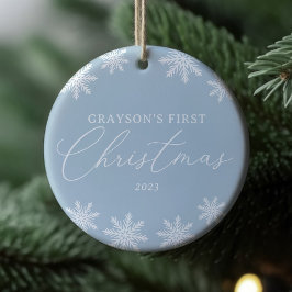 Snowflake Baby First Christmas Foto Keramik Ornament