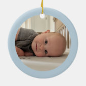 Snowflake Baby First Christmas Photo Keramik Ornament (Hinten)