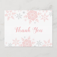 Snowflake Baby Girl Dusche Danke Postcard