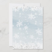 Snowflake Baby Shower Boy Invitation A little Snow Einladung (Rückseite)